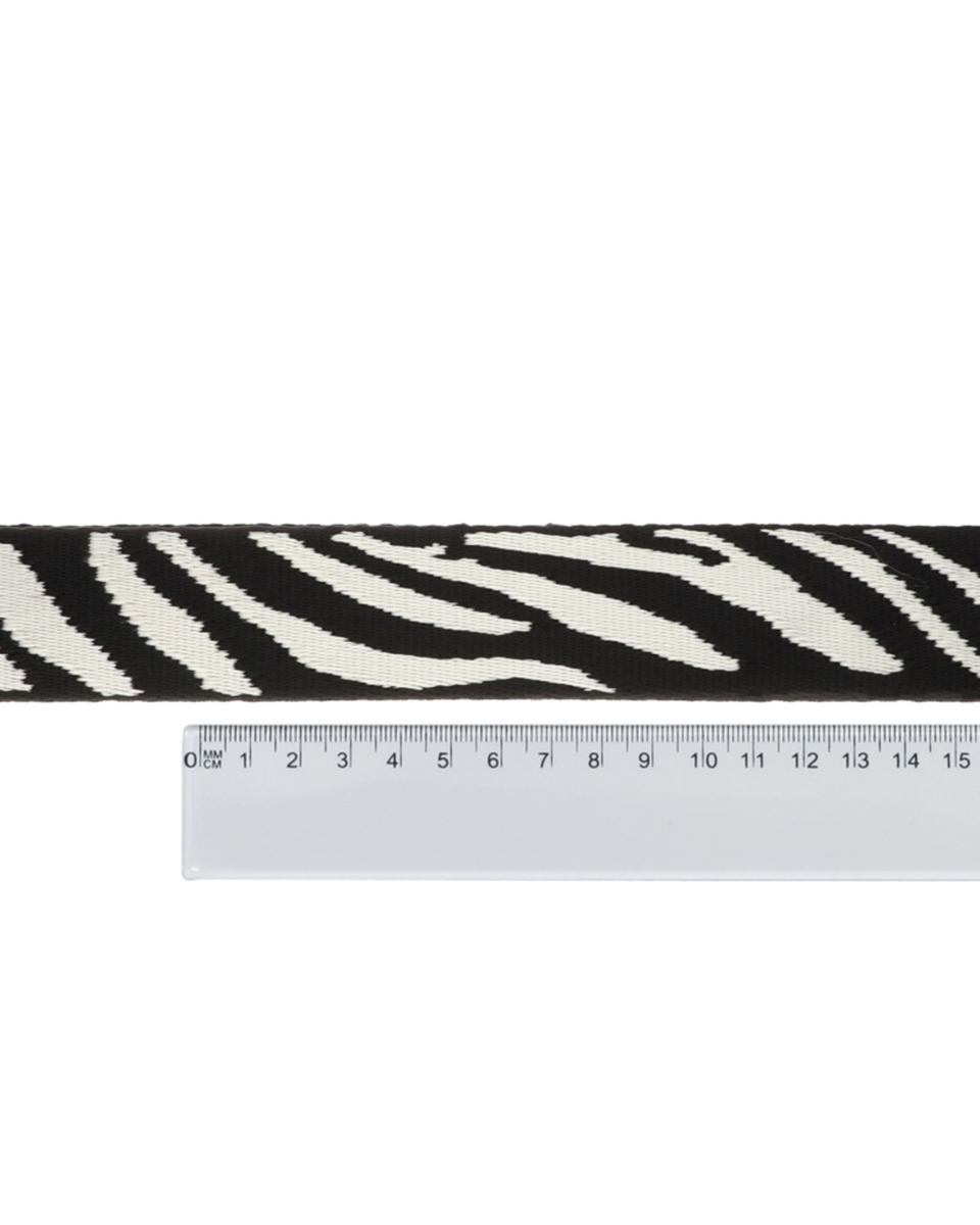 Polycotton webbing 38 mm/1,65 mm (+/- 5%) zebra 50 yd