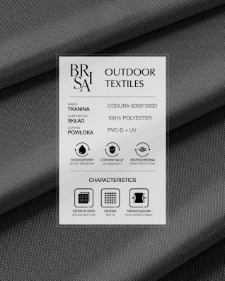 Водонепроницаемая ткань Kodura 600D*300D PVC UV (301) графитовая