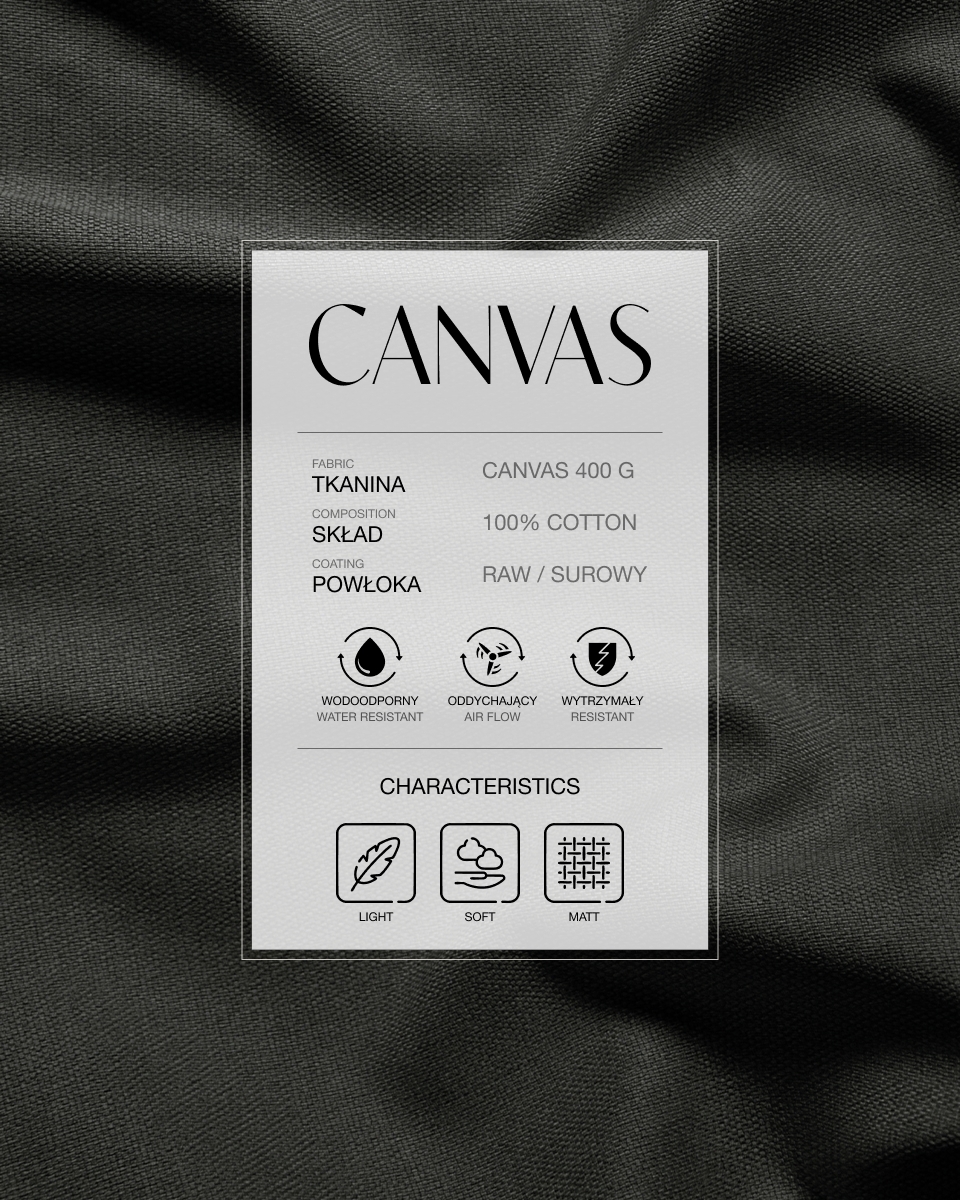 Canvas-Baumwollstoff 400 g/m² (580) Schwarz Canvas-Baumwollstoff 400 g/m² (580) Schwarz