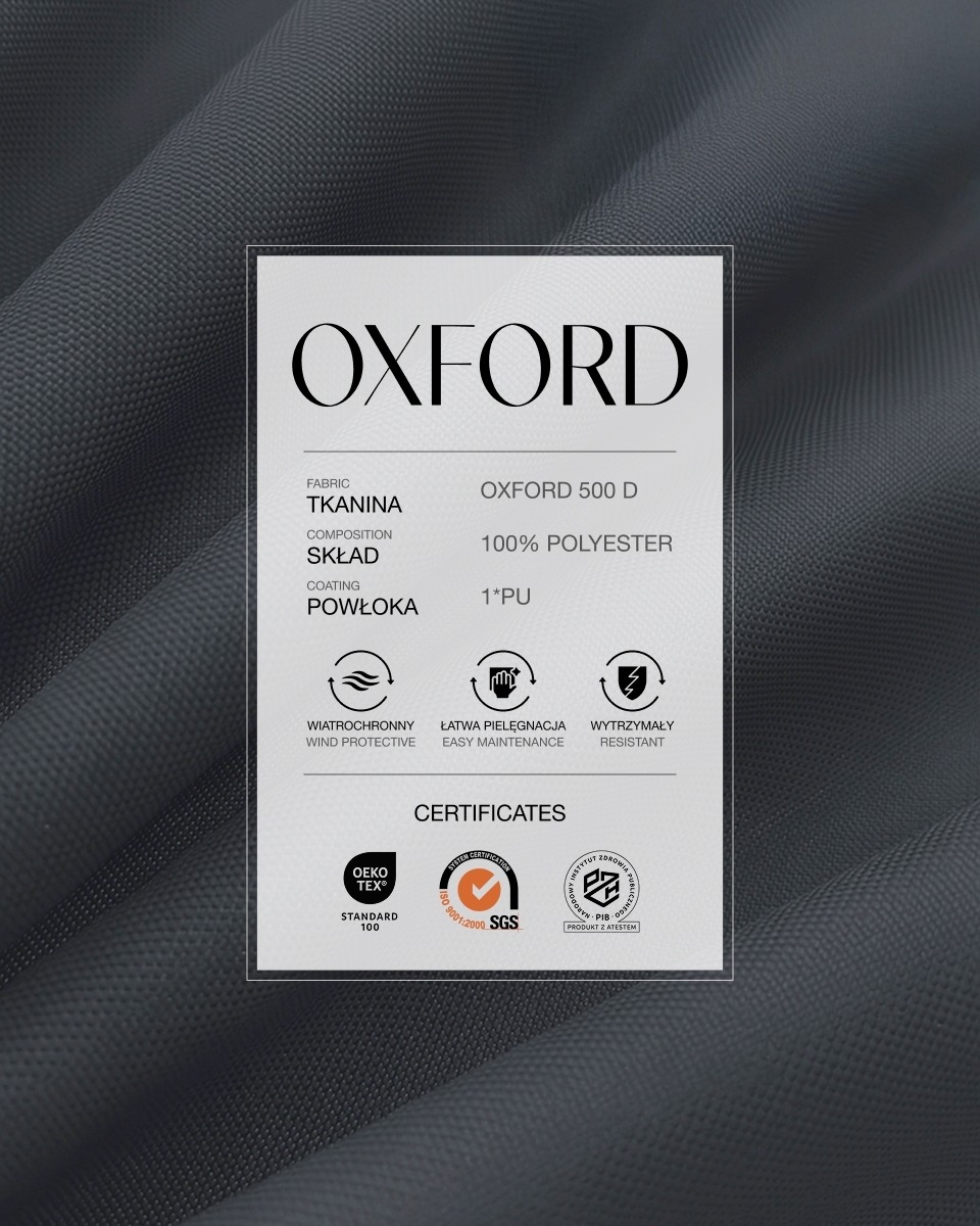 Tkanina poliestrowa Oxford 500D PU (155) szara