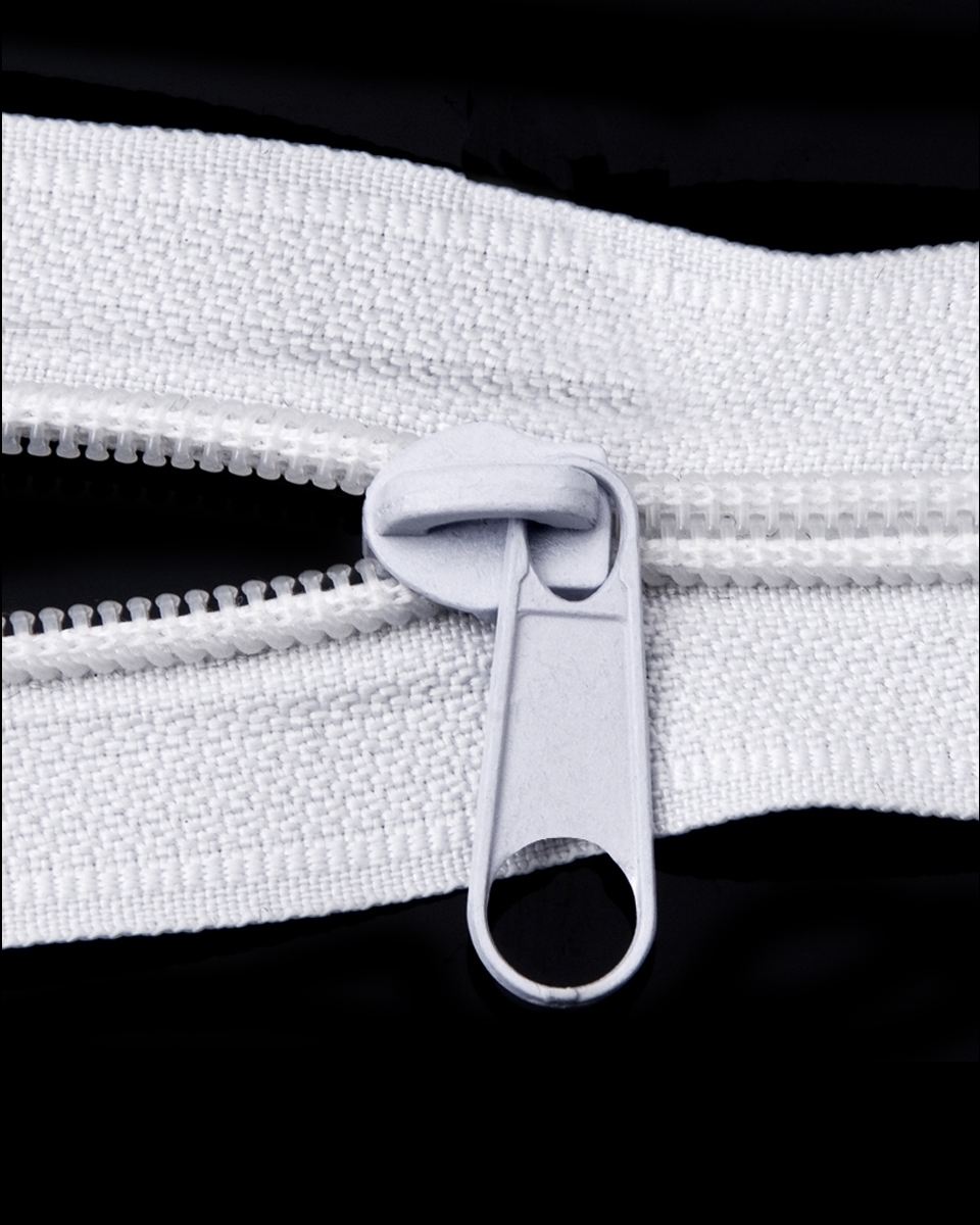 SLIDER FOR NYLON ZIPPER TAPES WITH  CORD 3 NON LOCK WHITE 501 500 PCS