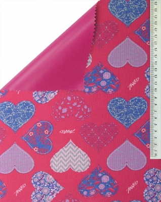 Polyester fabric premium 600d*300d waterproof pvc-f covered hearts 4 150 cm 5 mb