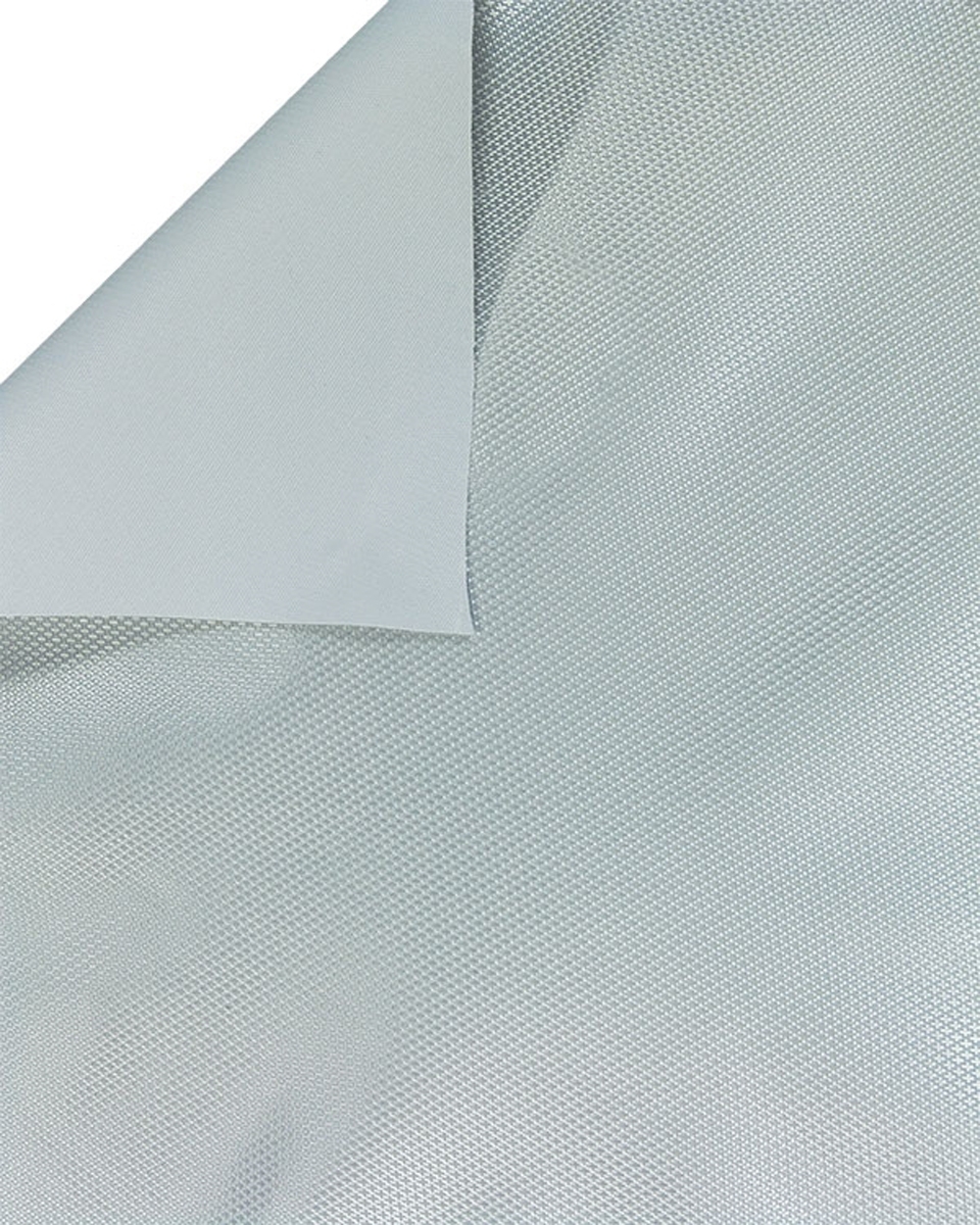 Polyester decorative fabric pvc covered silver 148 cm 50 mb