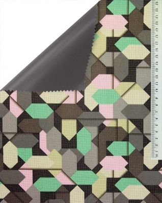 Kodura tkanina poliestrowa premium 600D*300D PVCF wzór 16 geometria