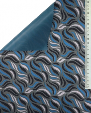 Polyester fabric premium 600d*300d waterproof pvc-f covered blue wave 19 150  cm