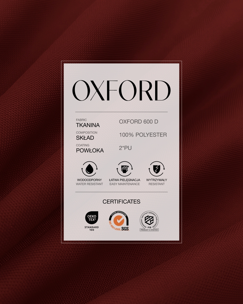 Wasserdichtes Oxford-Stoff 600D PU*2 (059) Bordeaux