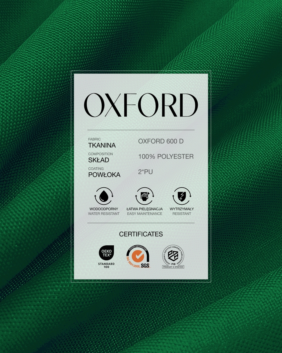 Tkanina wodoodporna Oxford 600D PU*2 (084) zielona