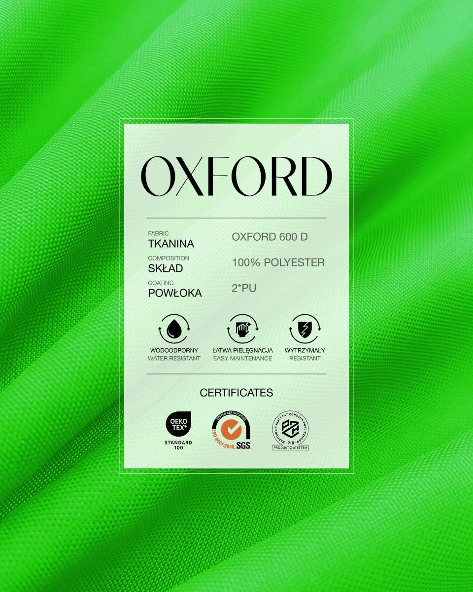 Tkanina wodoodporna Oxford 600D PU*2  (1001) neon zielony