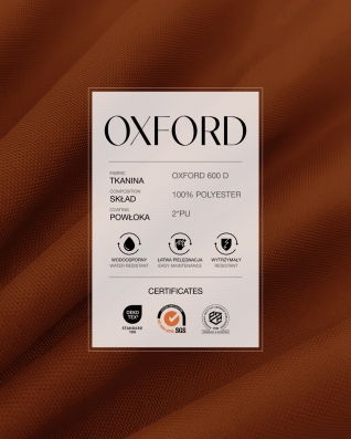 Tkanina wodoodporna Oxford 600D PU*2 (102) ruda