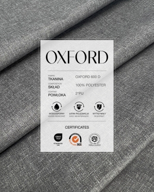 Waterproof Oxford Fabric 600D PU*2 (134) grey  two-tone