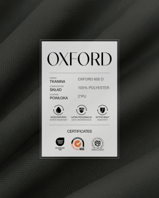 Водонепроницаемая полиэфирная ткань Oxford 600D PU*2 (301) графит