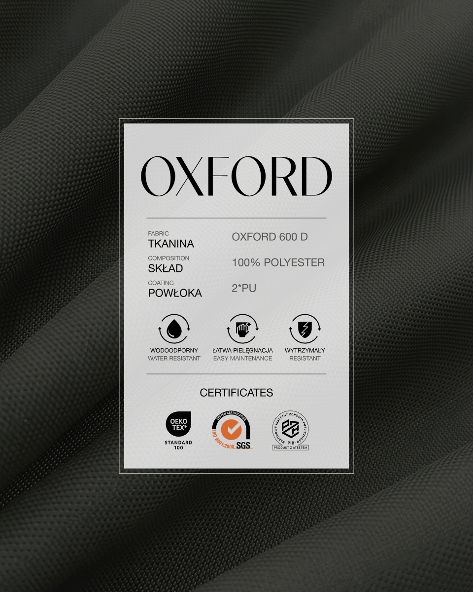 Wasserdichtes Oxford-Stoff 600D PU*2 (301) Graphit