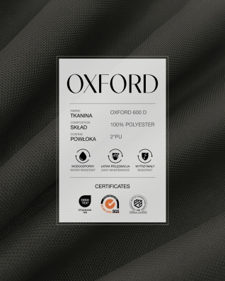 Waterproof Oxford Fabric 600D PU*2 (306) dark grey