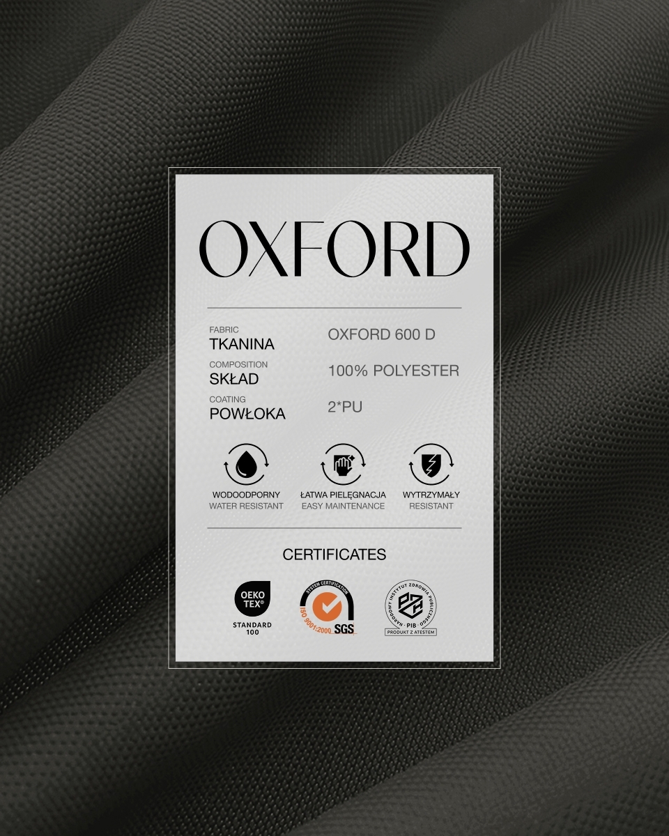 Waterproof Oxford Fabric 600D PU*2 (306) dark grey
