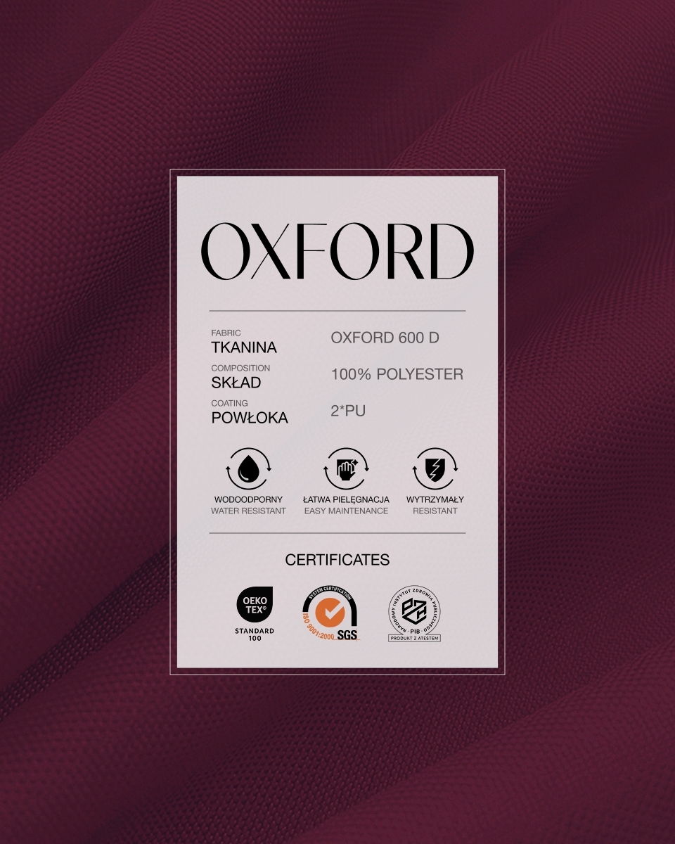 Wasserdichtes Oxford-Stoff 600D PU*2 (525) Bordeaux