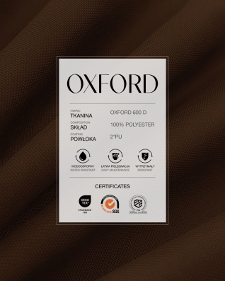 Tkanina poliestrowa Oxford 600D PU*2 wodoodporna (568) brązowa 50 mb