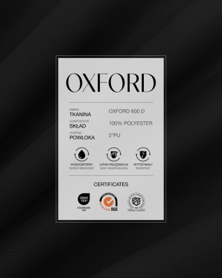 Wasserdichtes Oxford-Stoff 600D PU*2 (580) Schwarz