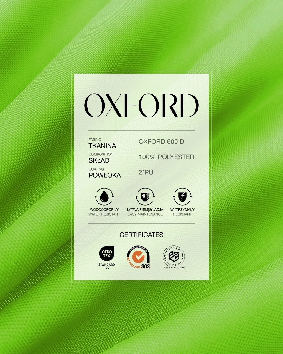 Tkanina wodoodporna Oxford 600D PU*2 (652) kiwi