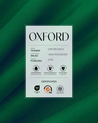 Tkanina wodoodporna Oxford 600D PU*2 (878) zielona