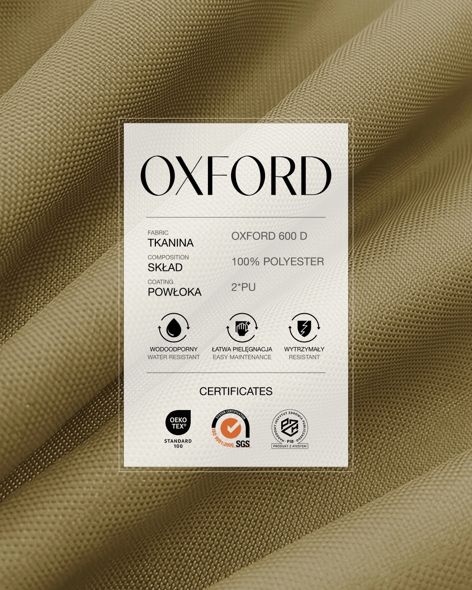Tkanina poliestrowa Oxford 600D PU*2 wodoodporna (894) ciemnobeżowa 50 mb