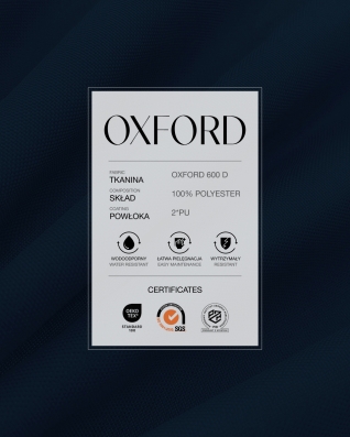 Tkanina poliestrowa Oxford 600D PU*2 wodoodporna (919) granatowa 50 mb
