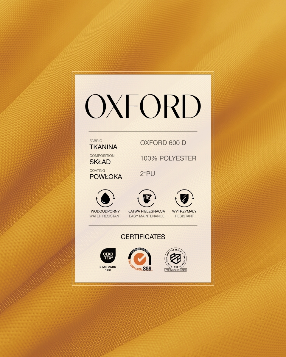 Tkanina wodoodporna Oxford 600D PU*2 (056) żółta