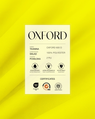 Tkanina wodoodporna Oxford 600D PU*2 (611) jasnożółta