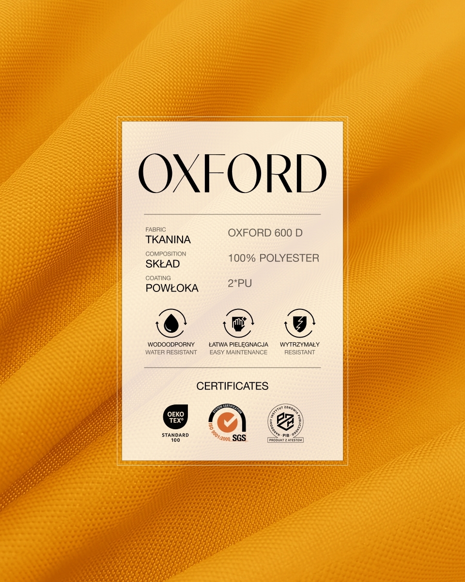 Tkanina wodoodporna Oxford 600D PU*2 (847) żółta