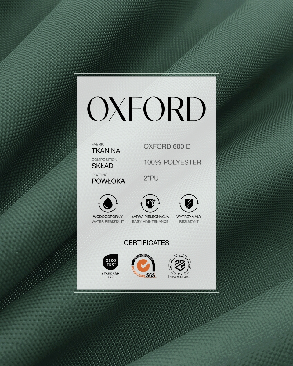 Waterproof Oxford Fabric 600D PU*2 (182-2) dark grey