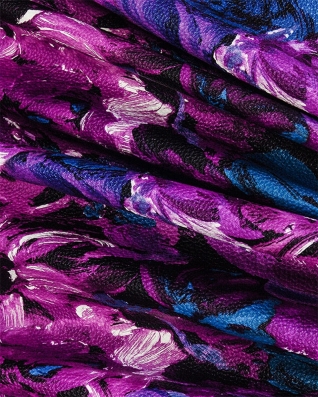 KUNSTLEDER VIOLETT GEMALTE BLUMEN 140 CM 35 LM