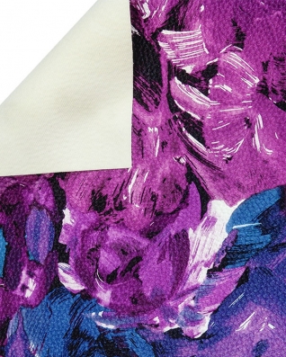 KUNSTLEDER VIOLETT GEMALTE BLUMEN 140 CM 1 LM