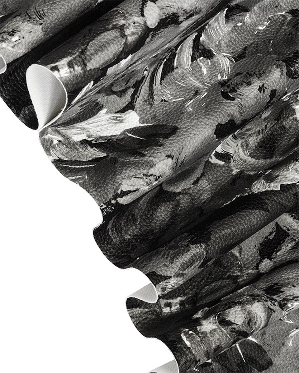 IMITATION LEATHER GRAY PAINTED FLOWERS 140 CM 1 MB IMITATION LEATHER GRAY PAINTED FLOWERS 140 CM 1 MB