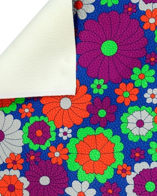 IMITATION LEATHER GREEN FLOWERS 140 CM 1 MB