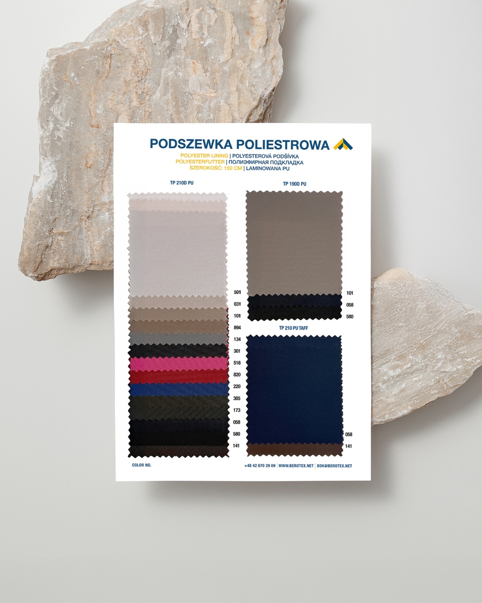 Vzorník polyesterových podšívek Vzorník polyesterových podšívek