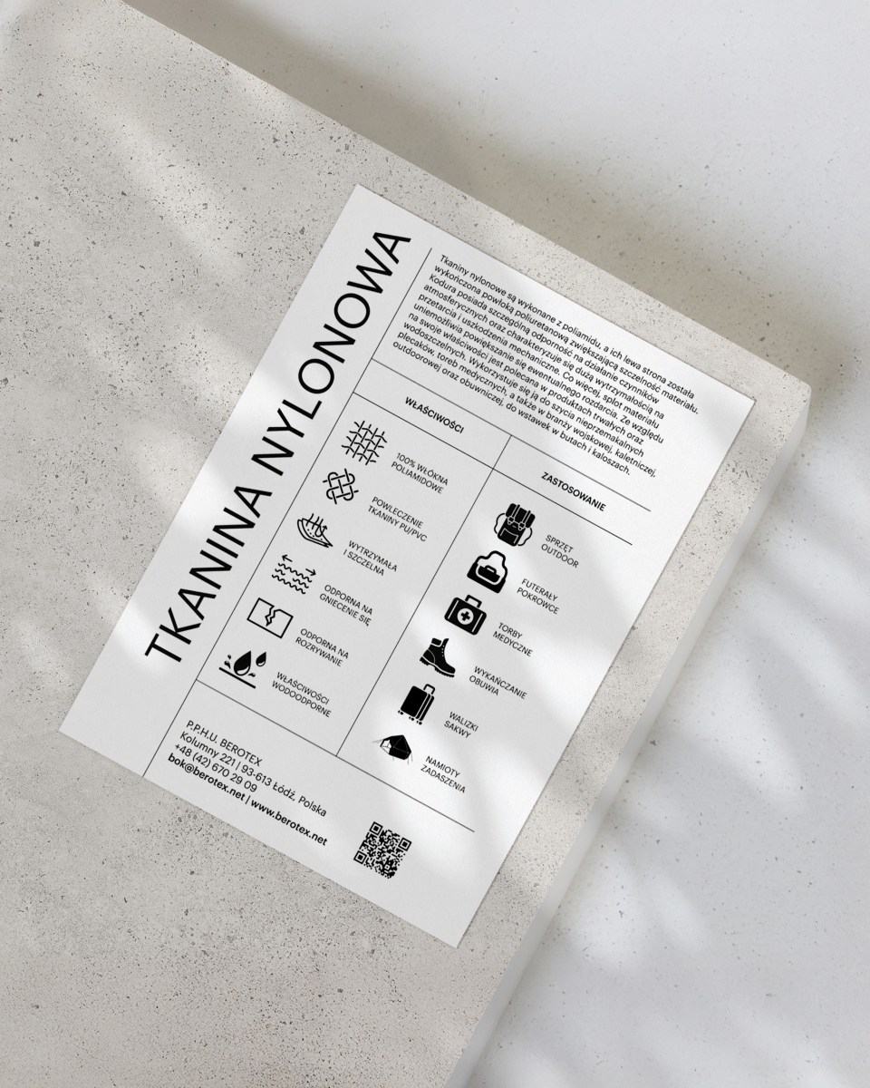 Wzornik tkanin nylonowych