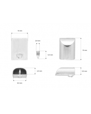 Metal fitting for zip  tape nickel