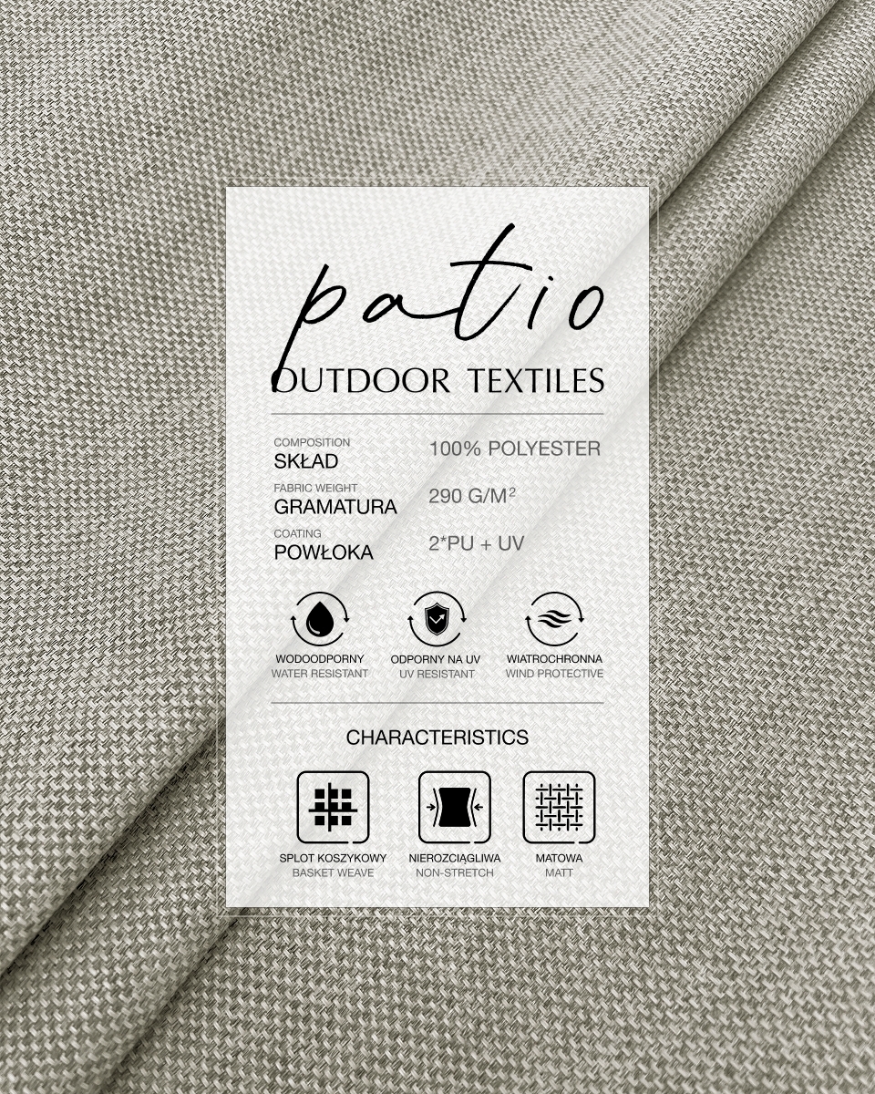 Waterproof Fabric PU*2 with UV coating - Patio Stone Beige Waterproof Fabric PU*2 with UV coating - Patio Stone Beige