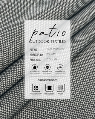 Voděodolná tkanina PU*2 s UV vrstvou - Patio ocelově  šedá