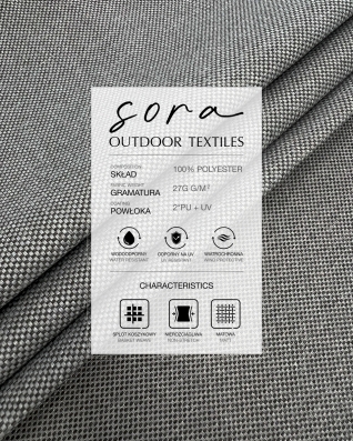 Tkanina wodoodporna PU*2 z powłoką UV - Sora grafitowa szarość