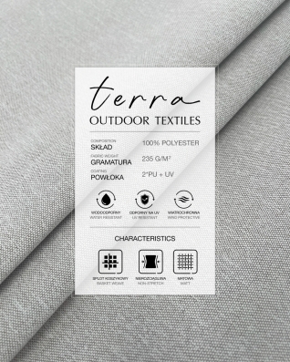 Waterproof Fabric PU*2 with UV coating - Terra Stone   Grey