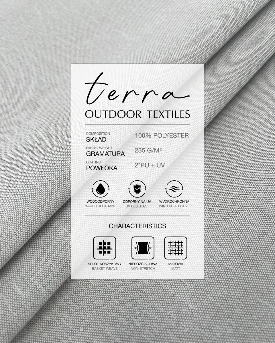 Waterproof Fabric PU*2 with UV coating - Terra Stone Grey Waterproof Fabric PU*2 with UV coating - Terra Stone Grey