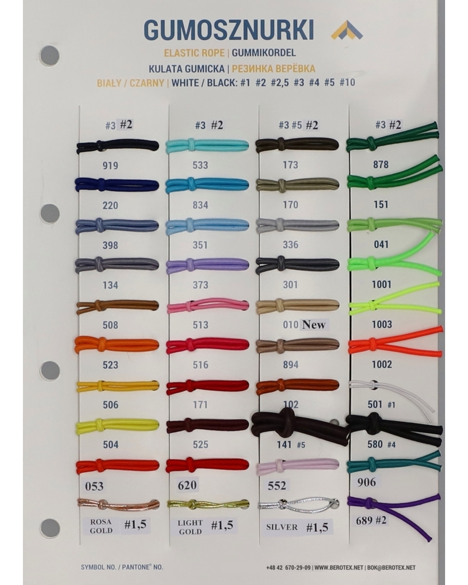 Gummikordel 2 mm hellblau 351 polyester 50 lm