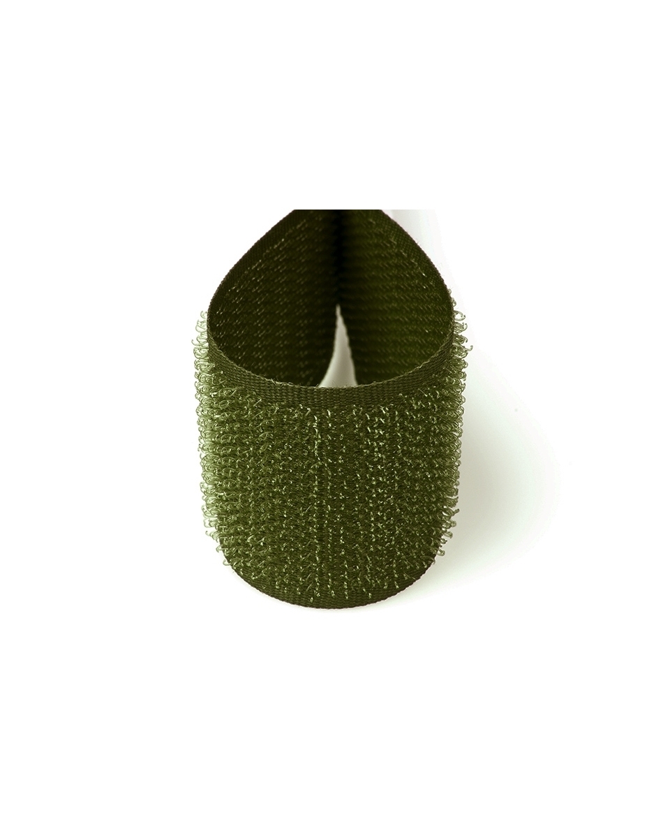 Hook and loop tape  olive&nbsp170 polyester/nylon hook 25 mb