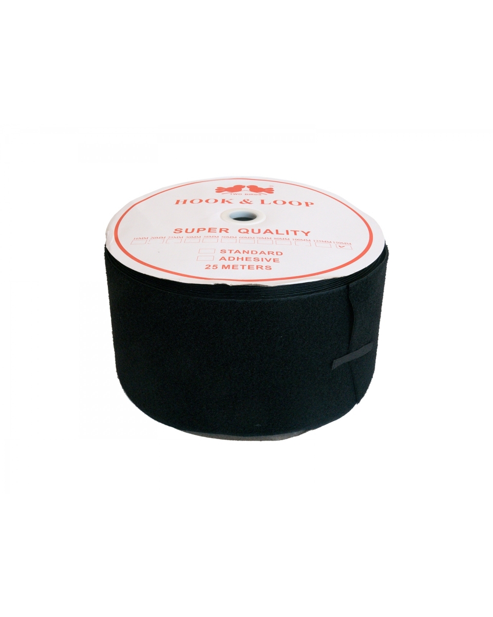 Hook and loop tape  black 580 polyester/nylon loop 25 mb