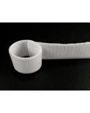 Hook and loop tape back-to-back  (501) white pes/nylon 25 mb