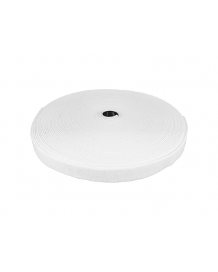 Hook and loop tape back-to-back  (501) white pes/nylon 25 mb