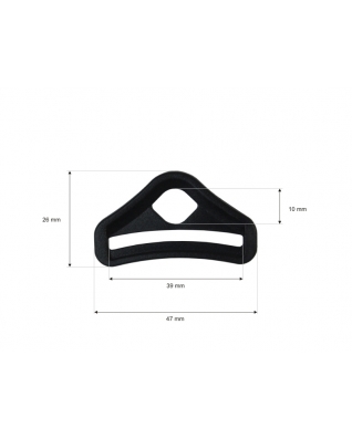 Plastic  triangle 39 mm mieszko black 100 pcs