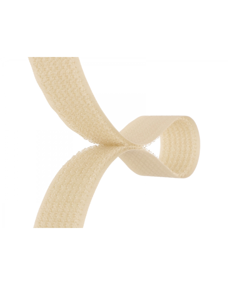 Klettverschlussband 2in1  hellbeige 101 100% nylon 25 lm