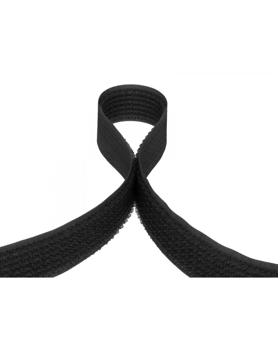 Klettverschlussband 2in1  schwarz 101 100% nylon 25 lm