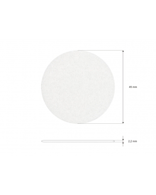 Hook-and-loop dots with glue 4.5 cm white pes/nylon loop
